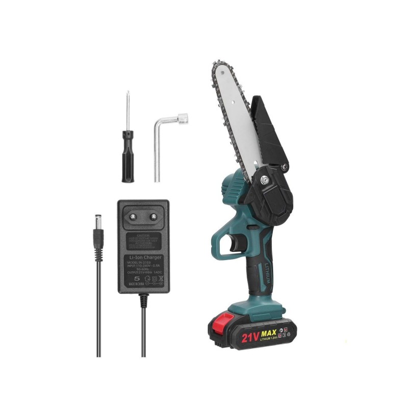 Mini akumulátorová řetězová pila 6" – 21V, 1.2Ah