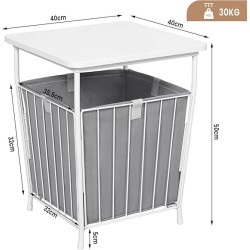 WOLTU BTS11ws Čtvercový obývací stůl, boční stolek k rozkládací pohovce
