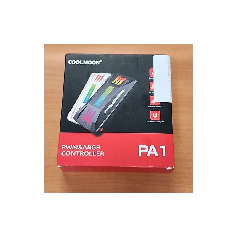 COOLMOON RGB ovladač 4pin PWM 5V 3pin ARGB dálkové ovládání ventilátoru (černé) PA1