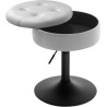 Barová židle WOLTU, malá židle s úložným prostorem, nízká barová židle, výškově nastavitelná, sametový sedák, kovový rám