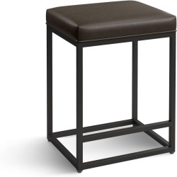 ALPHA HOME Sada 2 barových židlí s výškou pultu 24 palců, čalouněné barové židle pro kuchyňský ostrůvek