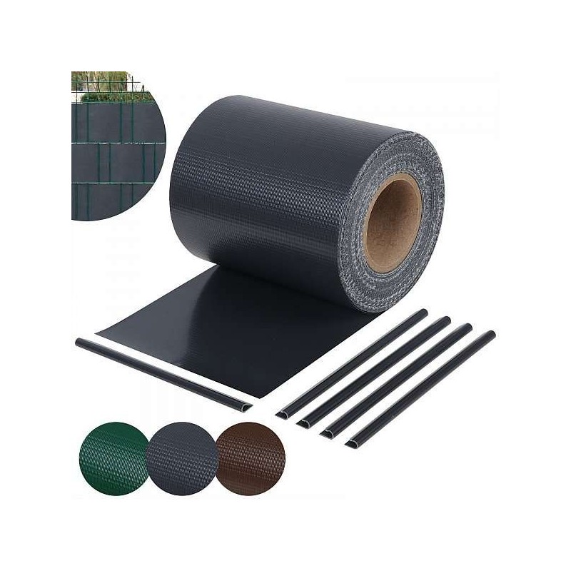 WOLTU plotové pletivo na ochranu soukromí 450 g/m² z PVC s dvojitým drátěným pletivem, antracitové