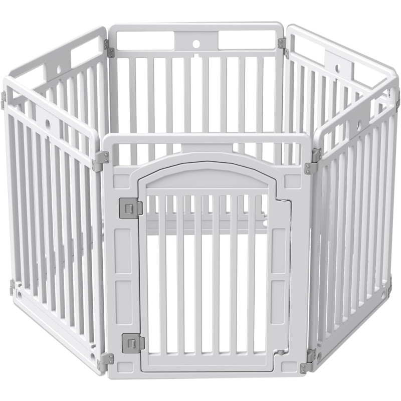 Puppy Playpen, skládací psí ohrádka s dvířky, štěněcí ohrádka do bytu, robustní a hladká, snadná instalace, (130x65x80cm)