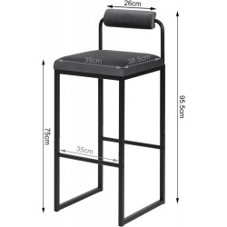 Barová židle WOLTU s podnožkou, sametová čalouněná kovová židle, ergonomická